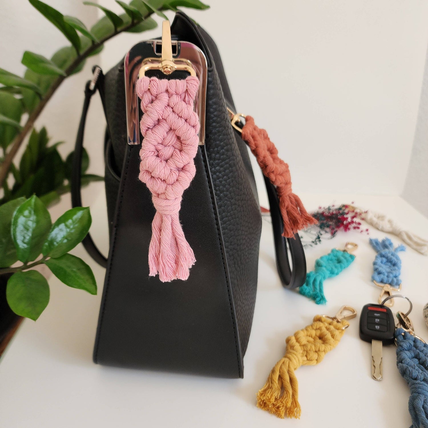 Macrame Cotton Keychain