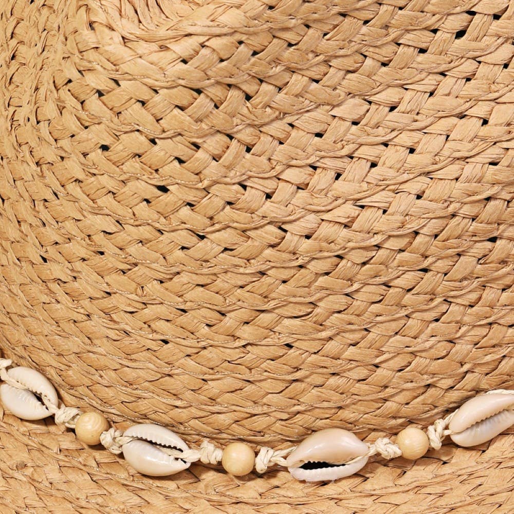 Cowrie Shell Braided Cowboy Hat