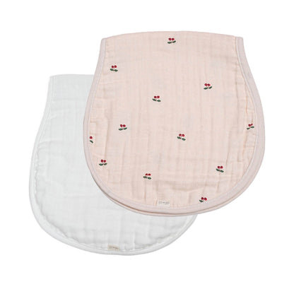 Cherry Bamboo Muslin Burp Cloth Set