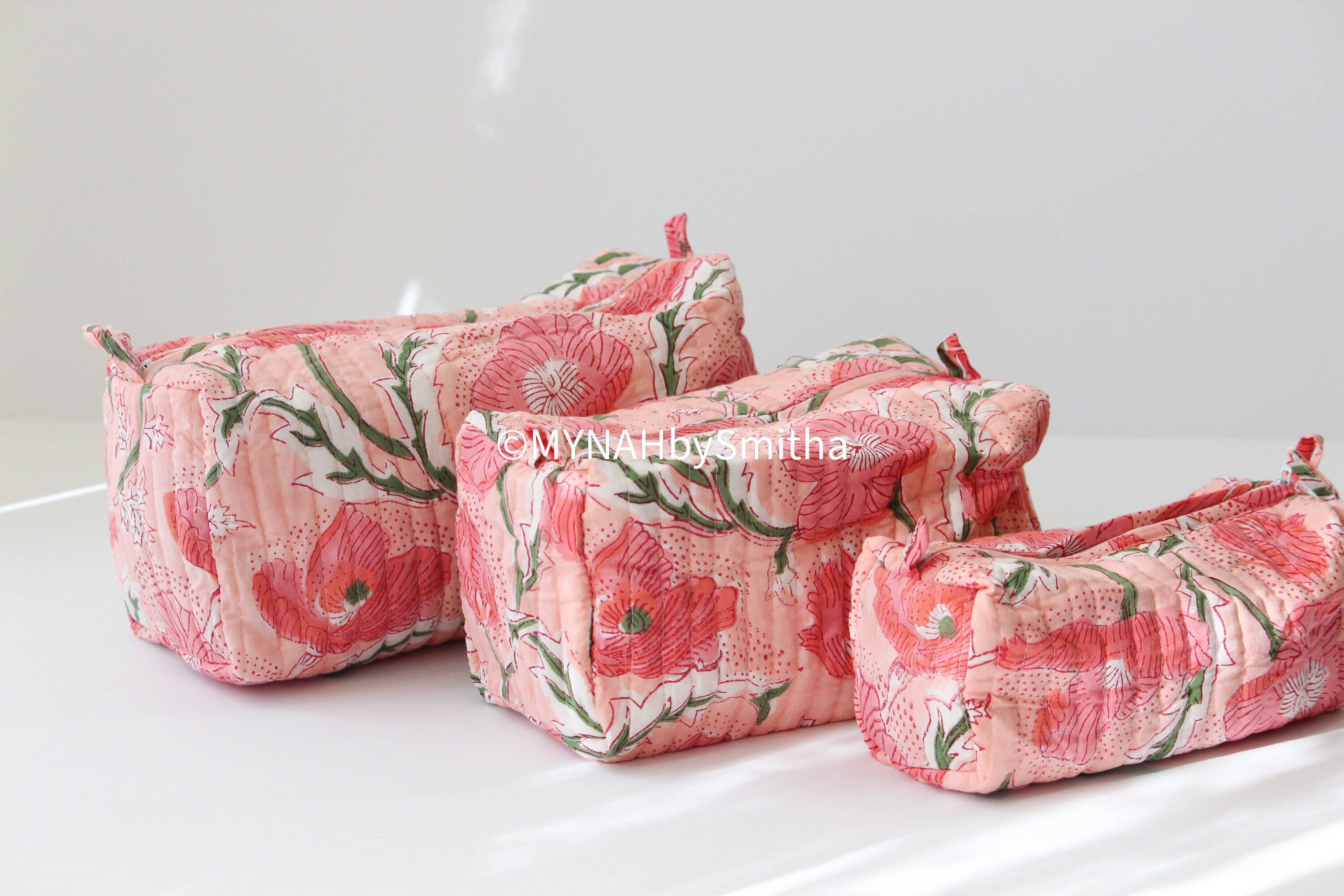 Peach Poppies Travel Pouch