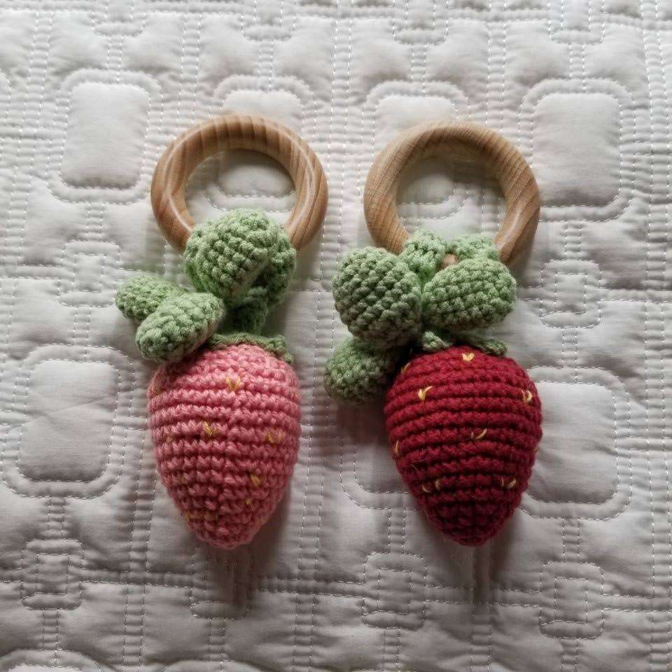 Strawberry Crochet Rattle