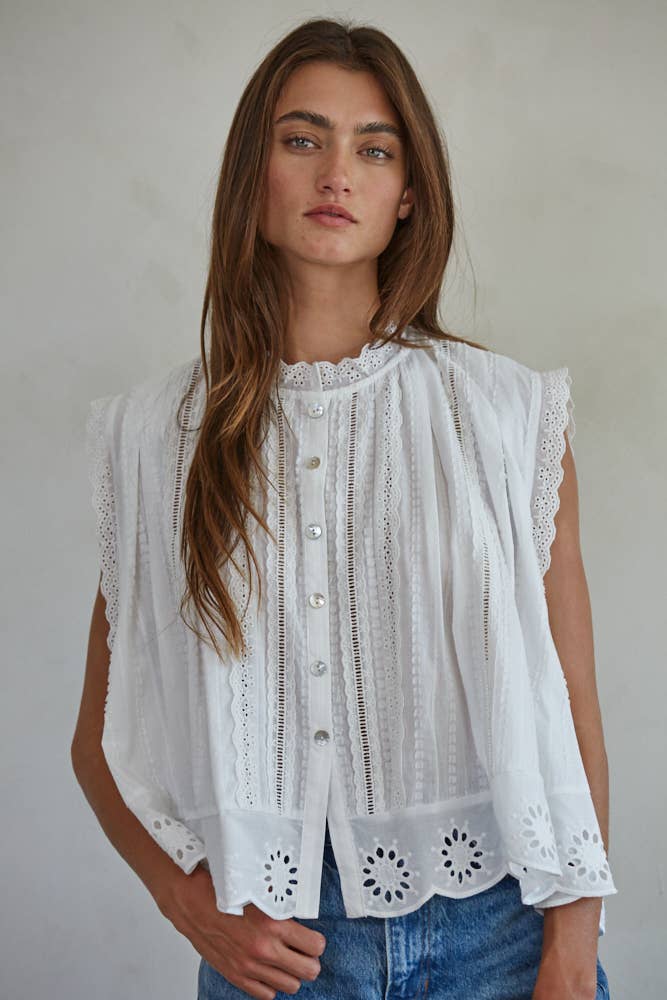 Evie Eyelet Buttondown