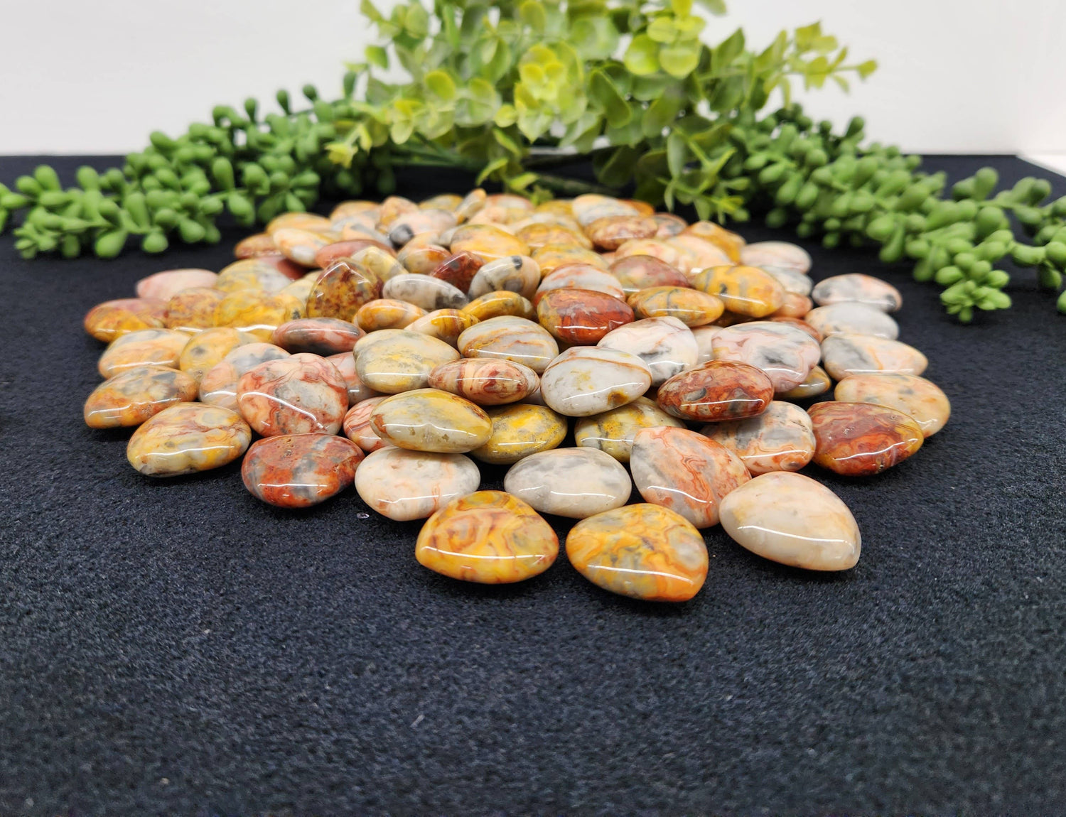 Yellow Crazy Lace Agate Mini Heart