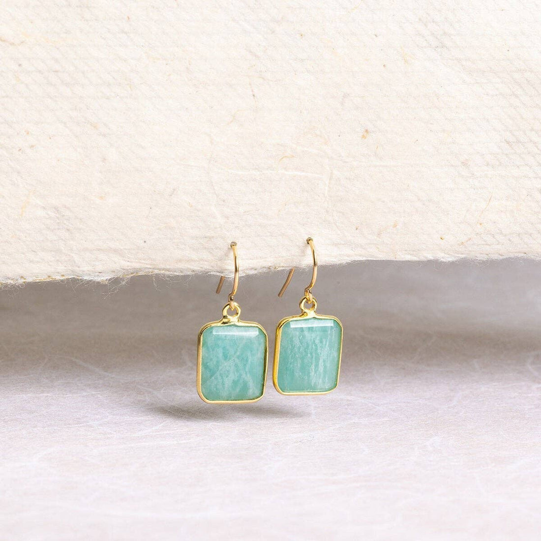 Amazonite Emerald Cut Earrings