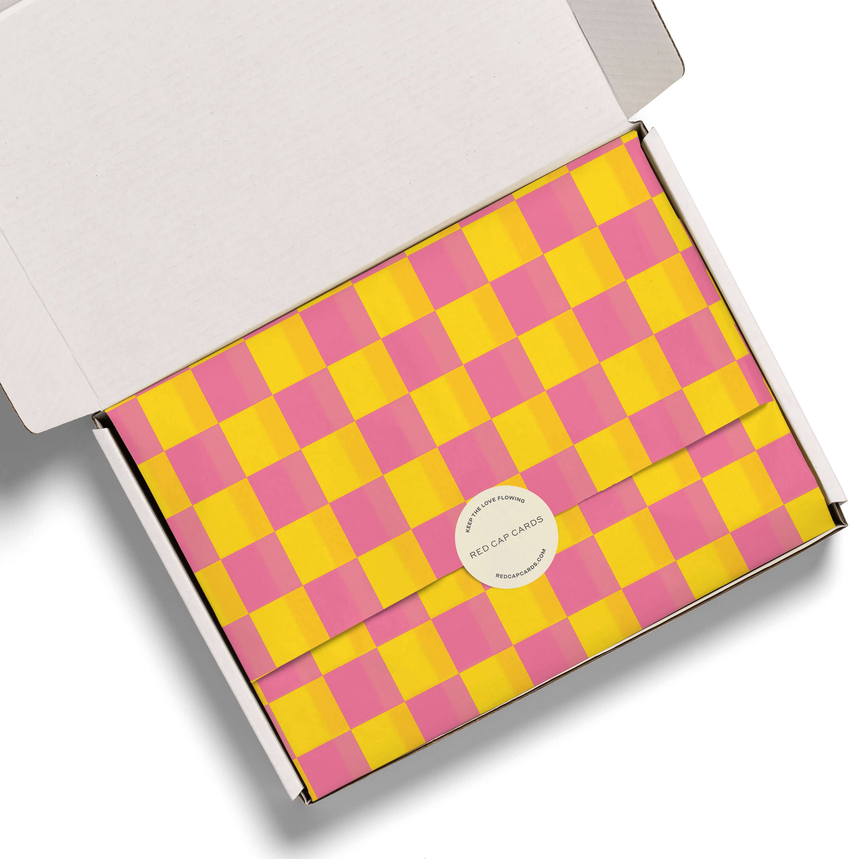 Pink and Yellow Checkers tissue paper