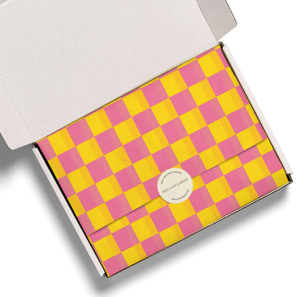 Pink and Yellow Checkers tissue paper