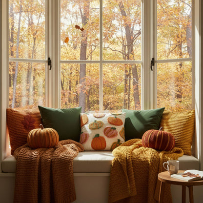 Pumpkins All Over Pillow