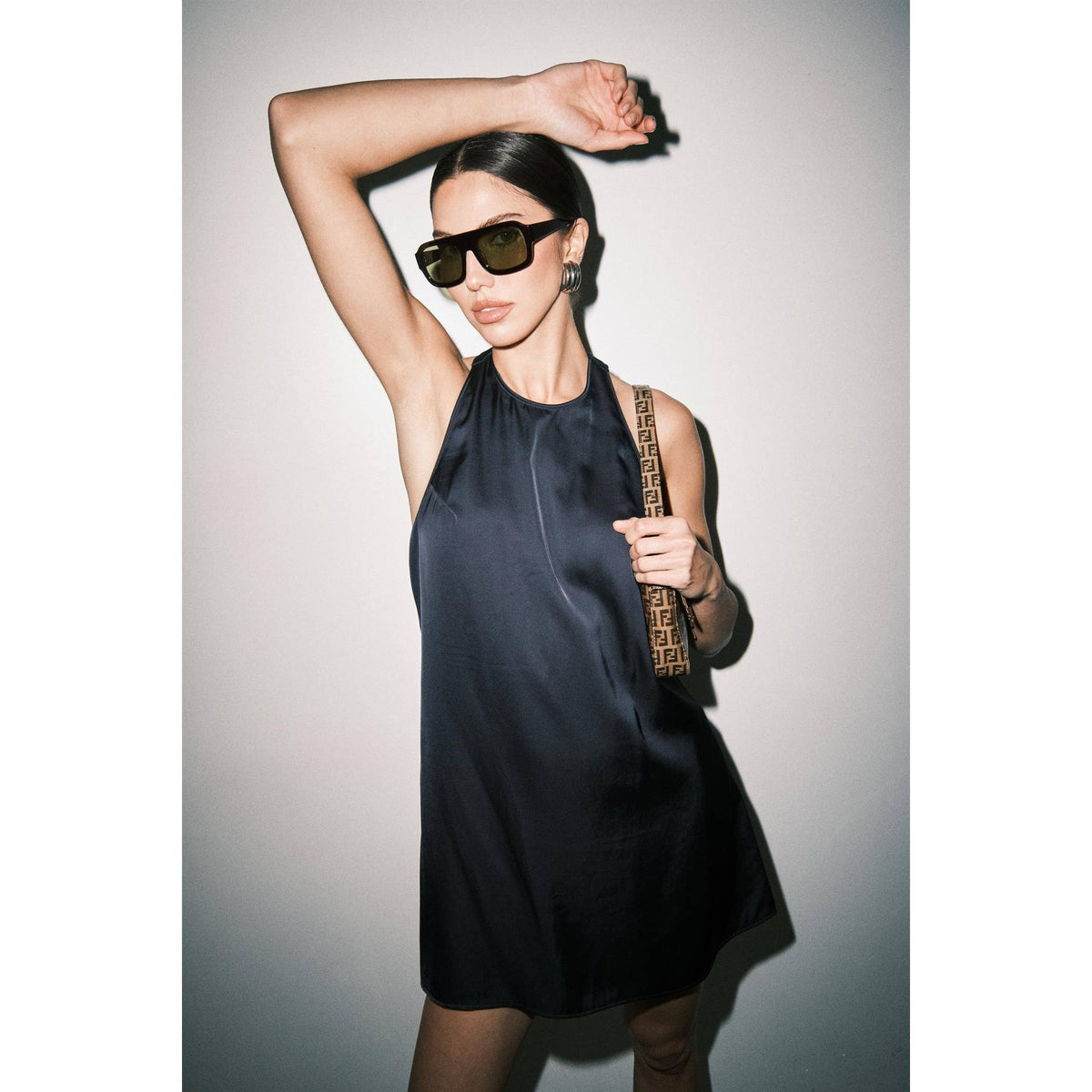 Maggie Satin Halter Mini Dress