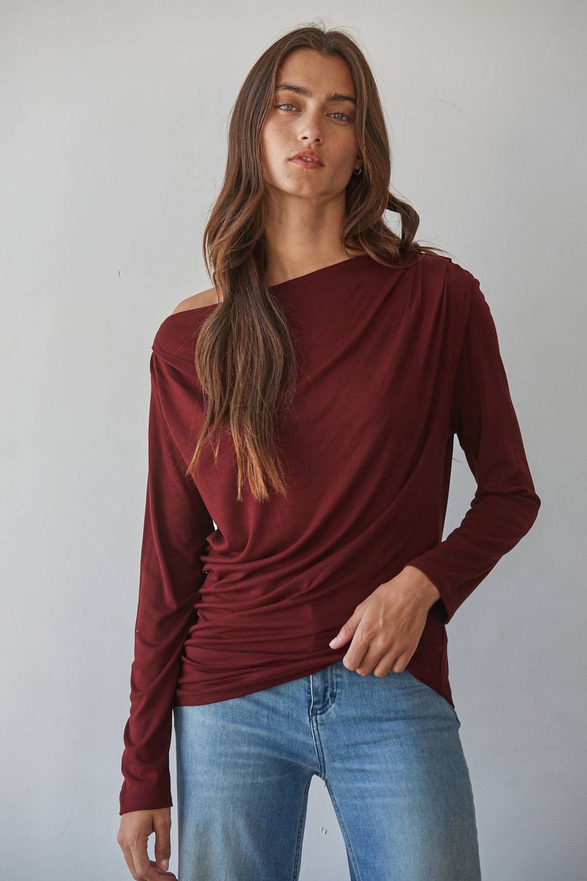 Ava Asymmetric Long Sleeve
