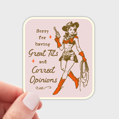 Sorry for Having Great Tits Sticker