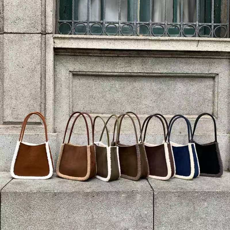 Suede-Like Sherpa Bag