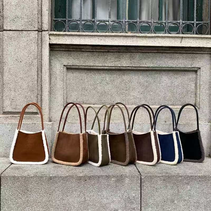 Suede-Like Sherpa Bag