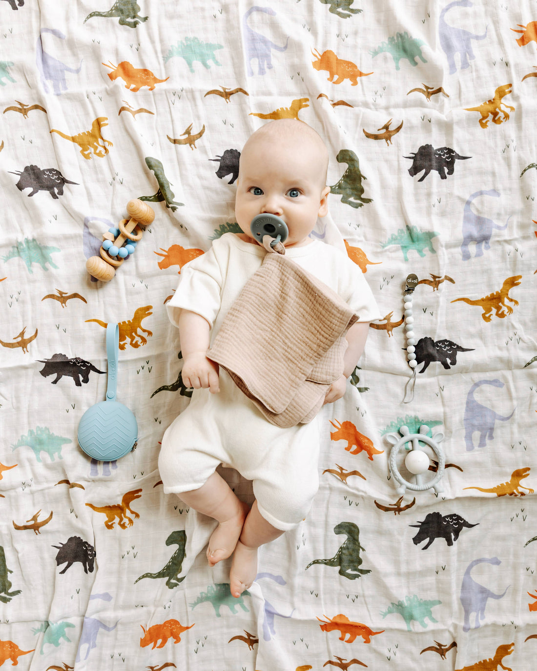 Dino Bamboo Muslin Swaddle Blanket