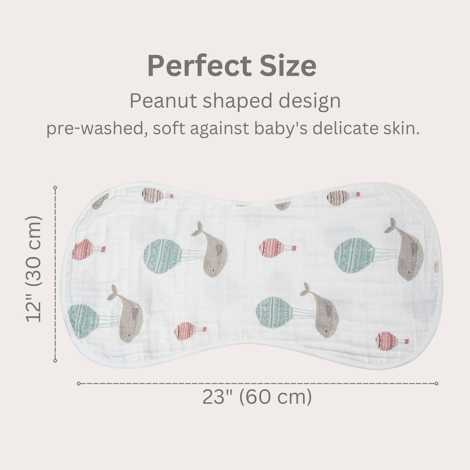 Whale Bamboo Muslin Burp Cloth Set