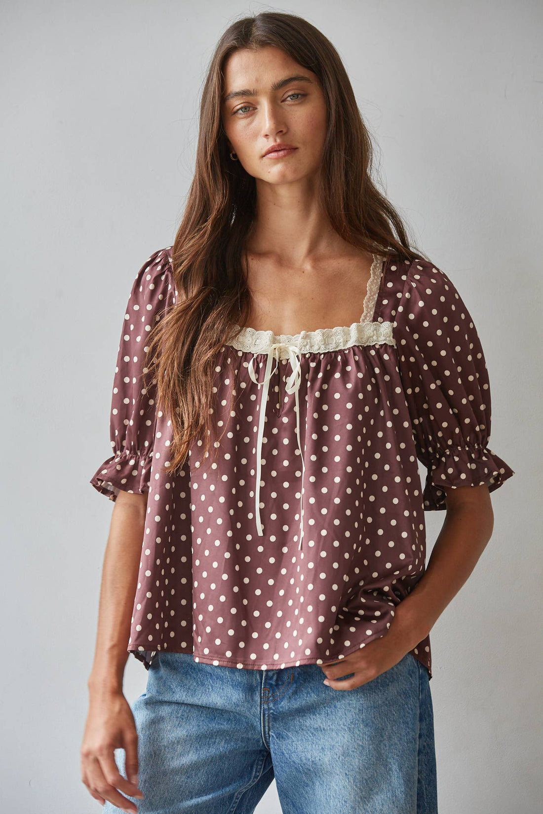 Polka Puff Top