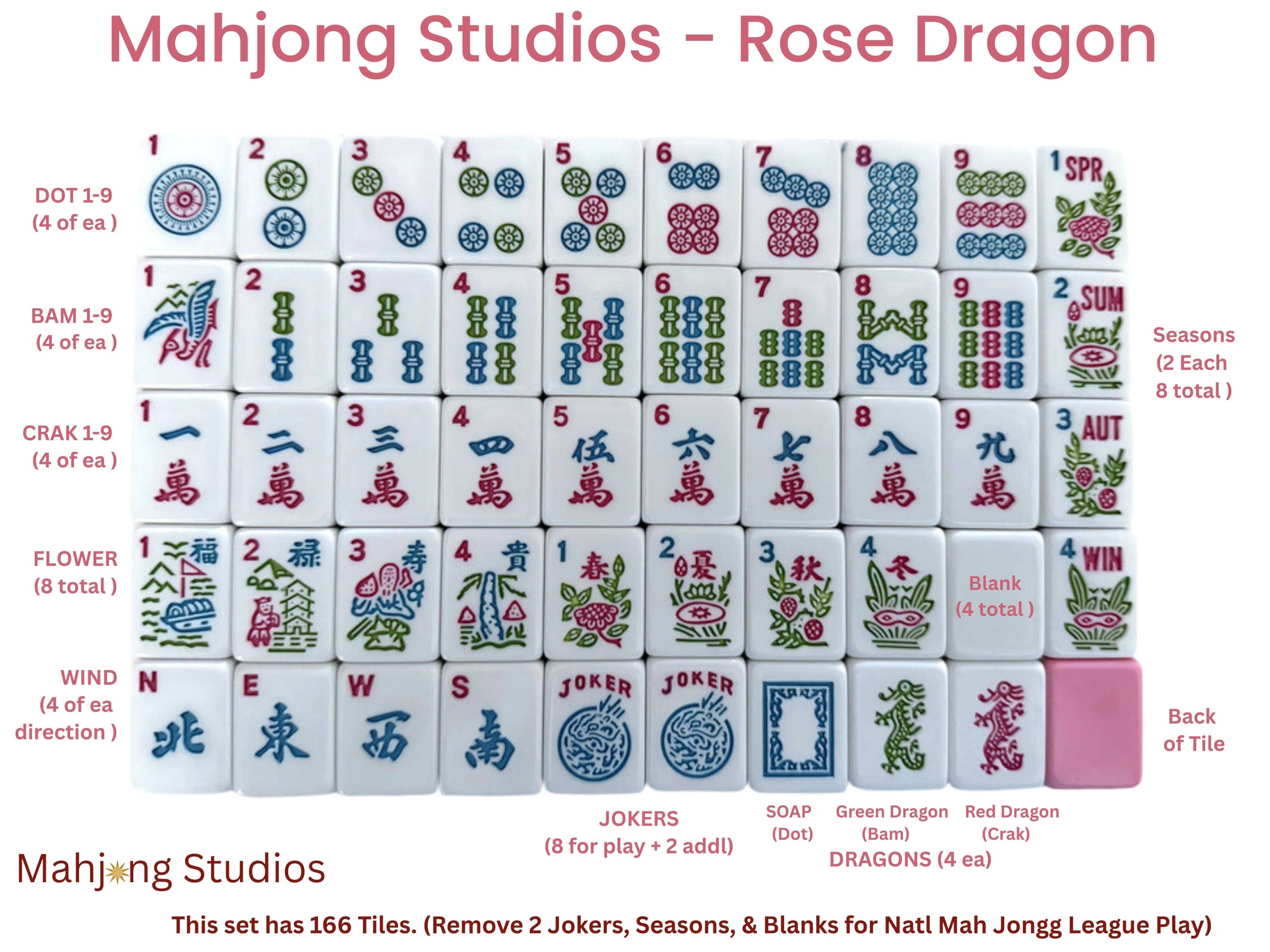 Rose Dragon Mahjong TIles