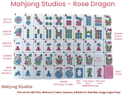 Rose Dragon Mahjong TIles