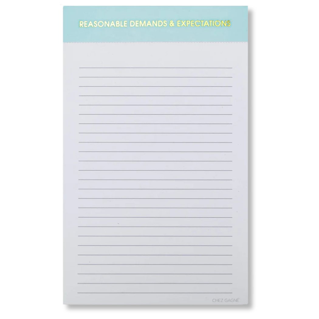 Reasonable Demands + Expectations Notepad