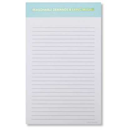 Reasonable Demands + Expectations Notepad