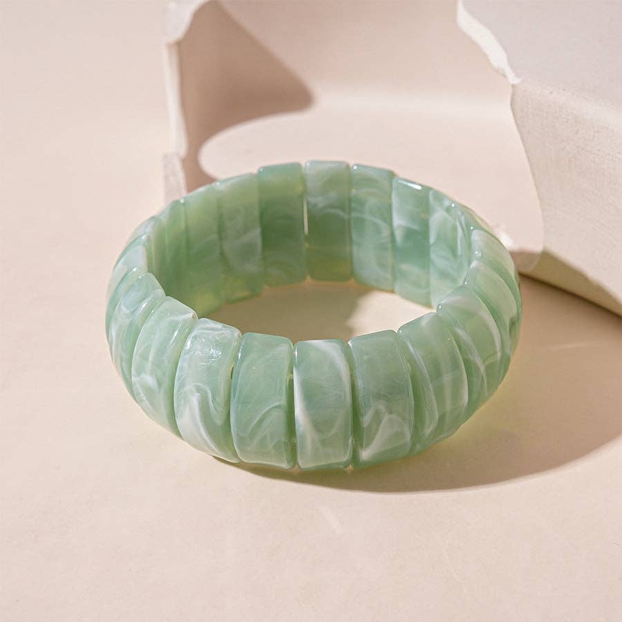 Vintage Color Block Acrylic Bracelets