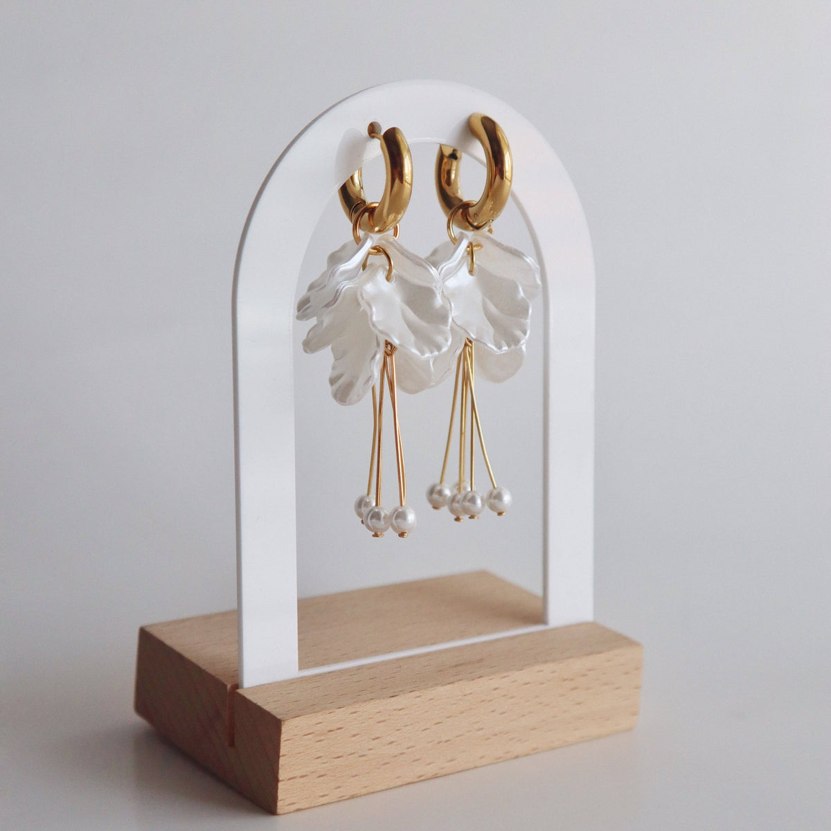 Pearl Petal Drop Hoop